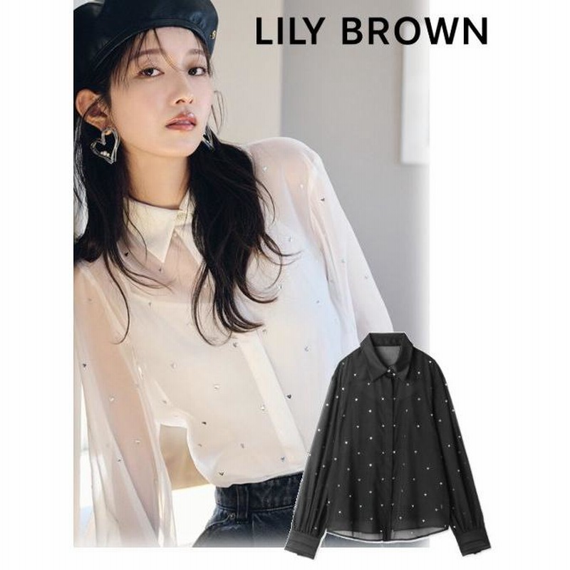 Lily Brown / リリーブラウン ビジューシアーシャツブラウス 23秋冬