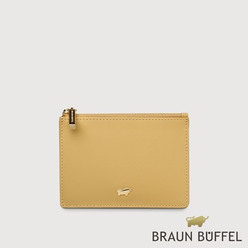 【BRAUN BUFFEL】城市-A 拉鍊零錢包-淺棕色(德國小金牛台灣總代理)/BF841-163-CR