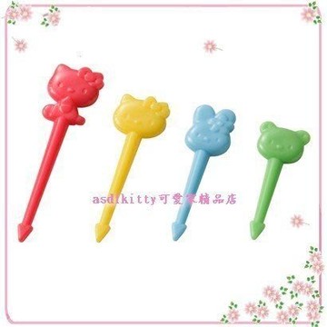 asdfkitty*日本製 kitty食物叉-水果插-三明治叉-宴會點心叉-便當-實用裝飾-正版商品