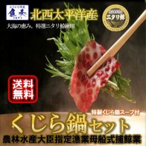 くじら鍋セット 4種 赤肉 鹿の子 さえずり 本皮 スープ付 約2人前 送料無料 はりはり鍋 クジラ 鯨 竜田揚げ ギフト