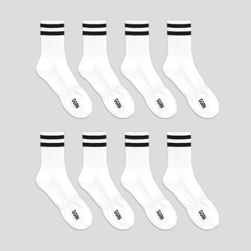 Ggrn 男士標準AA時尚襪子8雙組  白色  250-280mm