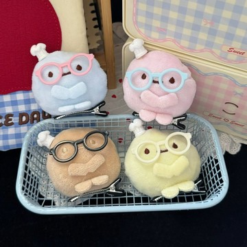 台灣現貨🎀角落生物髮夾 卡通髮夾 可愛髮飾 掌心廚師粉糰子頭飾 搞怪毛絨劉海鴨嘴夾 可愛圓子髮夾 交換禮物