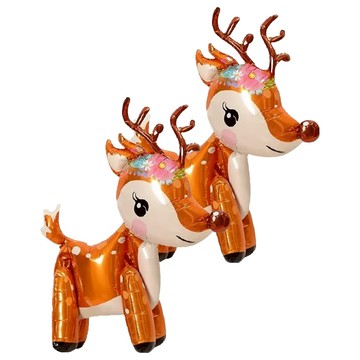 Make&fun Balloons 72x50公分 含吸管 裝飾氣球  帶角糜鹿  2個