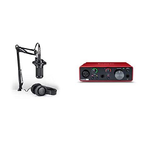 Audio-Technica AT2035PK Vocal Microphone Pack, Black ＆ Focusrite Scarlett Solo (3rd Gen) USB Audio Interface with Pro Tools First