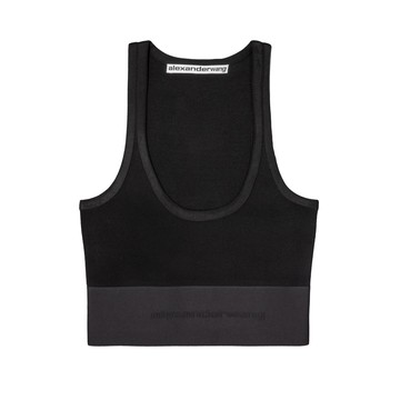 alexanderwang Logo彈性低圓領胸衣上衣