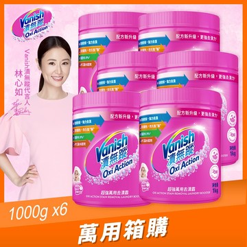 【Vanish漬無蹤】新一代碧蓮｜ 箱購6入｜超強萬用去漬霸1kg｜衣物去漬劑、過碳酸鈉、去漬粉、殺菌、去污粉、去污靈