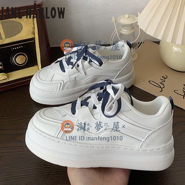 帆布鞋厚底小白鞋百搭休閒運動鞋子子學生網紅板鞋女潮【淘夢屋】