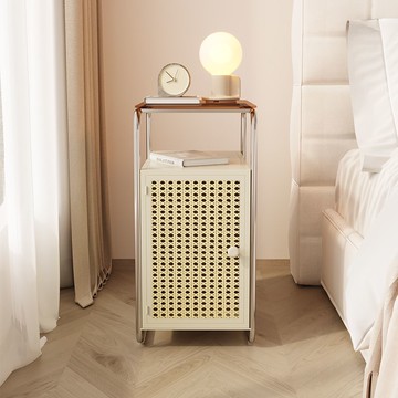 公司貨 可開票 超低價 免運 法式奶油風30公分窄邊小床頭櫃簡約現代臥室鐵藝床邊窄櫃