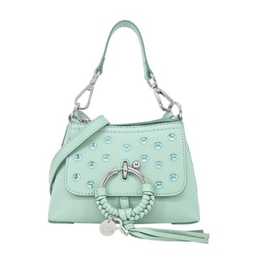 SEE BY CHLOE JOAN 山羊皮水鑽墜飾迷你肩背/斜背包(薄荷綠)