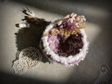 Knitting 生命之花置物籃 - 薰衣草山丘