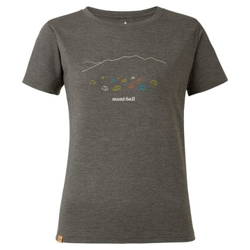 【【蘋果戶外】】mont-bell 1114616 DGY【女款】美麗諾羊毛短袖上衣 MW plus LT SKY HIGH CAMP 短袖排汗衣 排汗T恤 機能衣