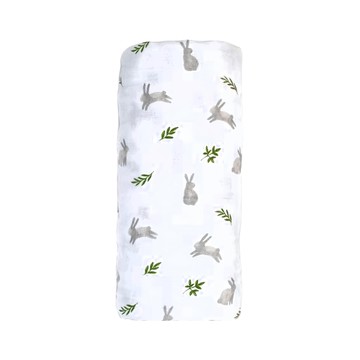 lulujo 透氣包巾 100%棉 適用年齡: 0歲以上  兔子 白色