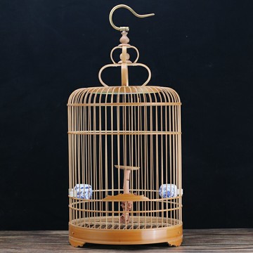 石燕竹鳥籠繡眼玉鳥金青芙蓉文鳥鳥籠竹皮拋光手工活底鳥籠老竹
