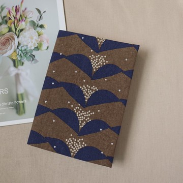 【線條花花】 書衣 可調式布書衣 手工布書衣