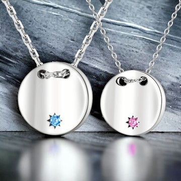 純銀項鍊．幸福星戀｜客製刻字．對鍊