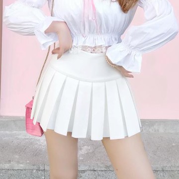 2023秋冬新款學院風白色百褶裙 小清新百搭半身裙很仙的少女短裙