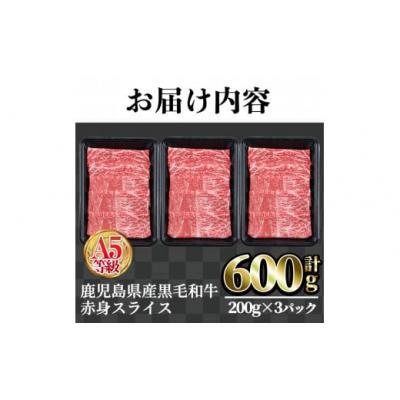 ふるさと納税 曽於市 健康志向の方必見!A5黒毛和牛赤身スライス600g