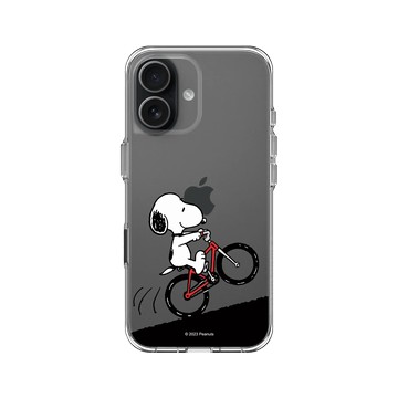 iPhone 17 Clear Case（相機按鈕） 透明 - 史努比 Snoopy - 騎腳踏車