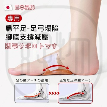 日本製 扁平足弓支撐墊 弓足矯正鞋墊 平底足/筋膜炎疼痛護腳墊 低足弓繃帶腳套 運動護腳足心墊 防磨防痛足弓襪套 掌心墊