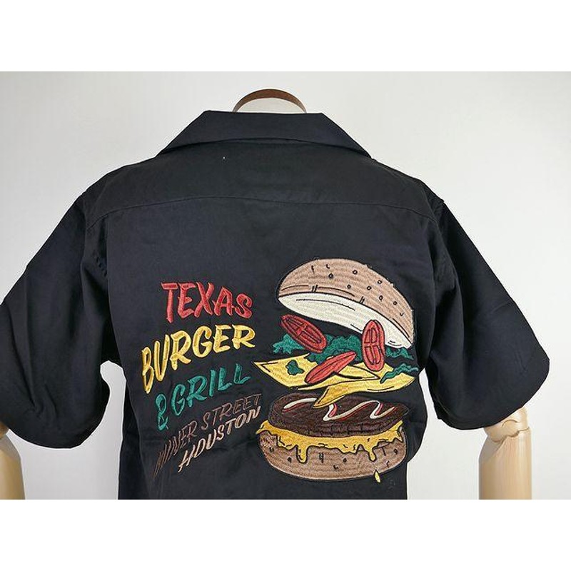 30%OFF HOUSTON ヒューストン 刺繍 ボウリングシャツ BURGER | LINE