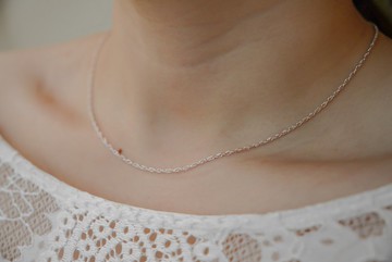 Rope 無感水波鍊項鍊 SV925/14KGF 1.2 mm 細蕾絲鍊 繩鍊