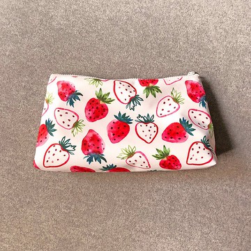 防水 手作收納化妝包-草莓