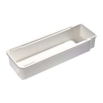 E.dot 可伸縮餐具收納盒 PP材質 尺寸25x9x4.5cm 伸縮後長度41.5cm  白色  1個