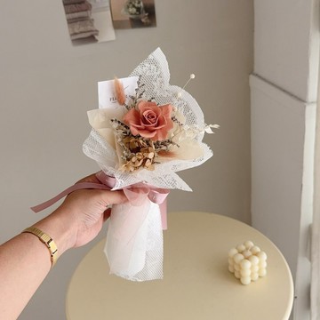 微醺蕾絲 單朵永生玫瑰花束