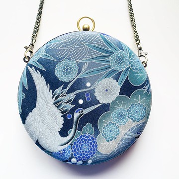 灰紫仙鶴小圓包 - 可手拿/ 斜揹/ 婚禮姊妹禮物