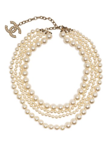 CHANEL Pre-Owned - 2014 faux-pearl layered necklace - women - Pearl - One Size - White