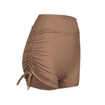 三分瑜伽短褲女高腰收腹瑜伽褲速干跑步訓練高腰抽繩舞蹈健身褲夏