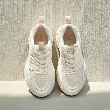 百麗網面透氣厚底老爹鞋女鞋子秋季商場休閑運動鞋-誠信優品