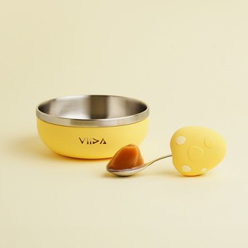 Soufflé 抗菌不鏽鋼學習湯匙+餐碗+吸盤 | 小兒發展治療師推薦