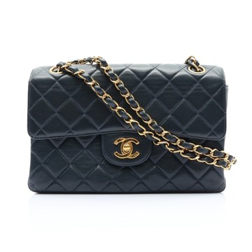 CHANEL 香奈兒 深藍色 菱格紋羊皮 COCO 23 Double Face 肩背包 (無卡) 【二手名牌BRAND OFF】