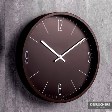 Desrochers｜BROWN 靜音壁鐘 30cm 木質紋理靜音時鐘邊框壁鐘數字台灣製造（蝦皮限定ONLY)