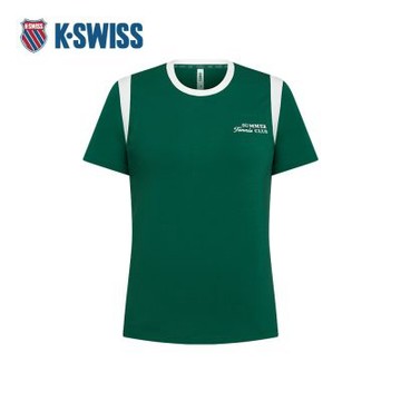 K-SWISS 短袖T恤 SHIRTKC7522WCTS81 休閒 女上衣 雨林綠色 1911656-369