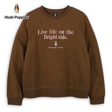 Hush Puppies T恤 女裝質感造型英文字繡花刺繡小狗長袖T恤