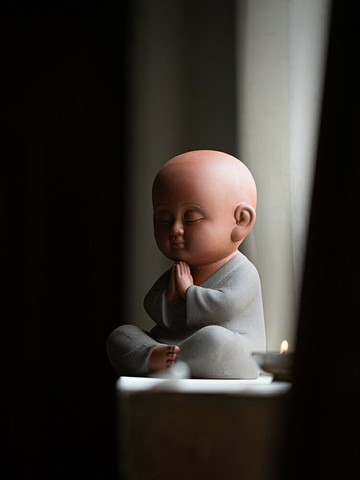 煉器紫砂大號禪意小和尚擺件中式陶瓷人物家居客廳書房茶桌裝飾品