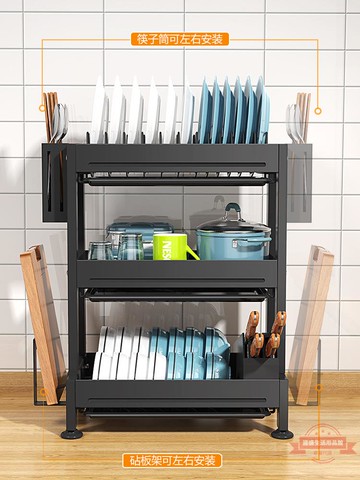 304不銹鋼瀝水碗架廚房置物架碗碟晾碗筷臺面三層雙層收納放碗架