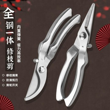 🔥優品五金🔥全鋼一體修枝剪SK5不鏽鋼強力園藝剪刀盤景鮮花剪樹枝剪摘果工具優選