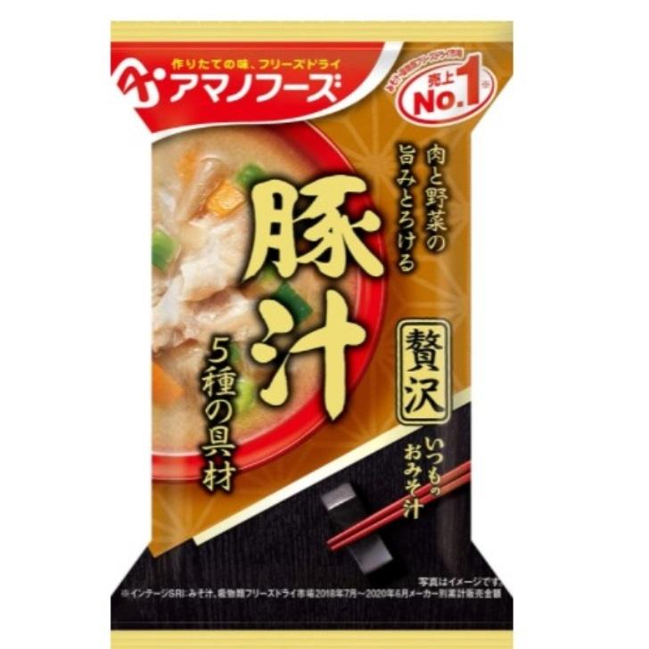 いつものおみそ汁豚汁　60個セット　アマノフーズ　贈答品　備蓄　非常時　食卓　非常食　まとめ買い　フリーズドライ