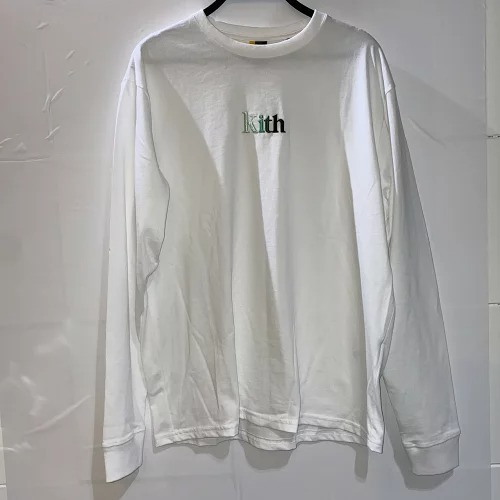 KITH キス 21SS L/S Serif T-Shirt セリフ ロゴ刺繍 ロングスリーブ長袖Tシャツ カットソー ブルー KH030037