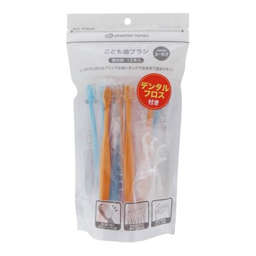 akachan honpo - 3~5歲 幼童用牙刷-12支入 附牙線棒
