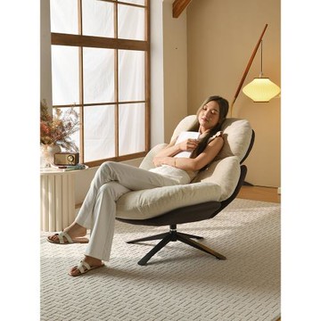 意式輕奢沙發椅可旋轉設計師客廳陽臺時尚休閑懶人網紅單人位轉椅