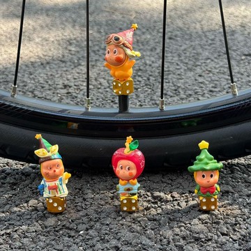 ✨臺灣出貨✨可愛星星自行車氣嘴帽公路山地摺疊車氣門芯美法嘴通用小配飾擺件