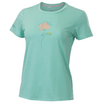 MIZUNO 美津濃 短袖上衣 女 訓練 慢跑 吸濕排汗 綠 32TAC20431