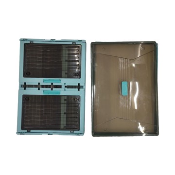 多層五開收納櫃 PP+PET材質 上開+前後左右開門 4顆萬向輪(2顆帶煞車)  67 x 47 x 72cm  藍色