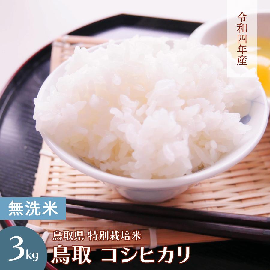 ＜新米＞無洗米 令和５年産 鳥取コシヒカリ 3kg 送料無料 国産 ギフト お米 お取り寄せ お試し 御中元 お中元 御歳暮 敬老の日 御礼 誕生祝い 御祝 返礼品