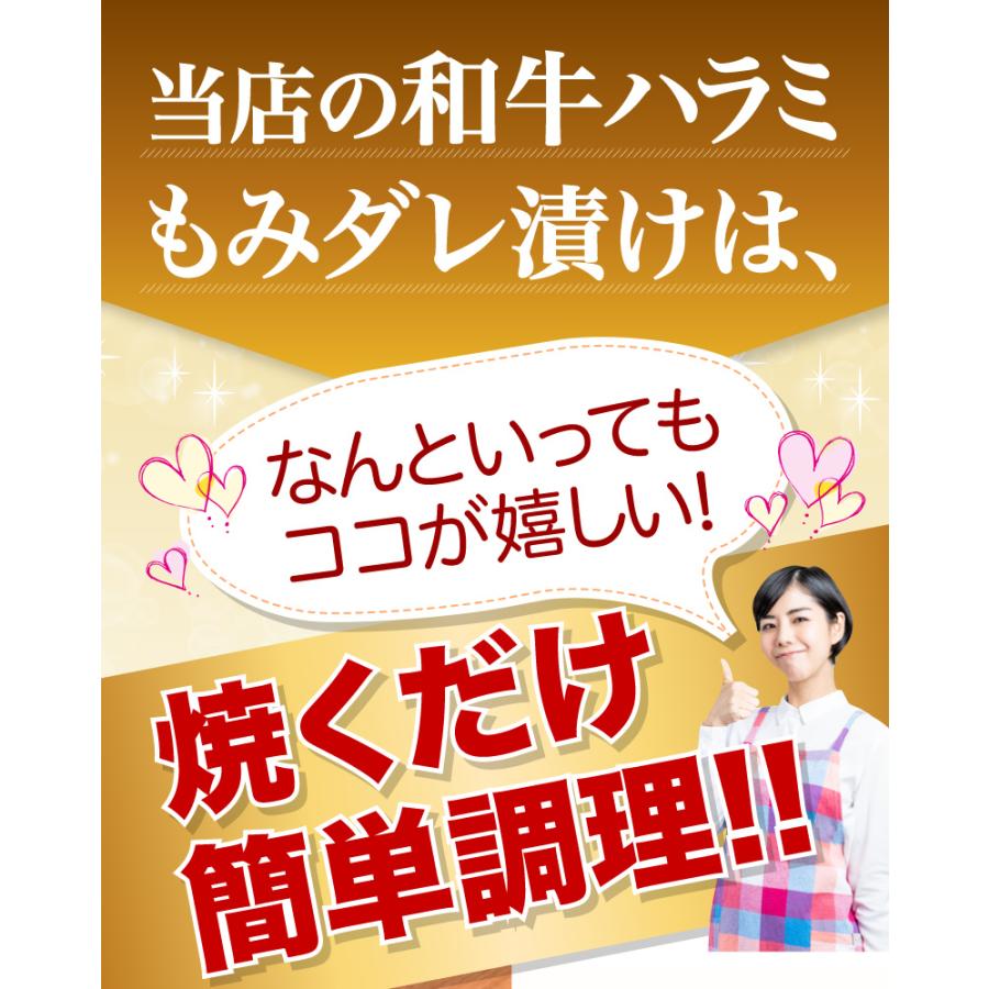 宮崎和牛 黒毛和牛ハラミ もみダレ漬 800g（200g x 4袋） 焼肉用 BBQ 赤身  冷凍 クール 送料無料