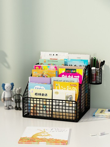 簡易小書架桌面兒童書桌收納置物架床頭閱讀書本收納盒寶寶繪本架